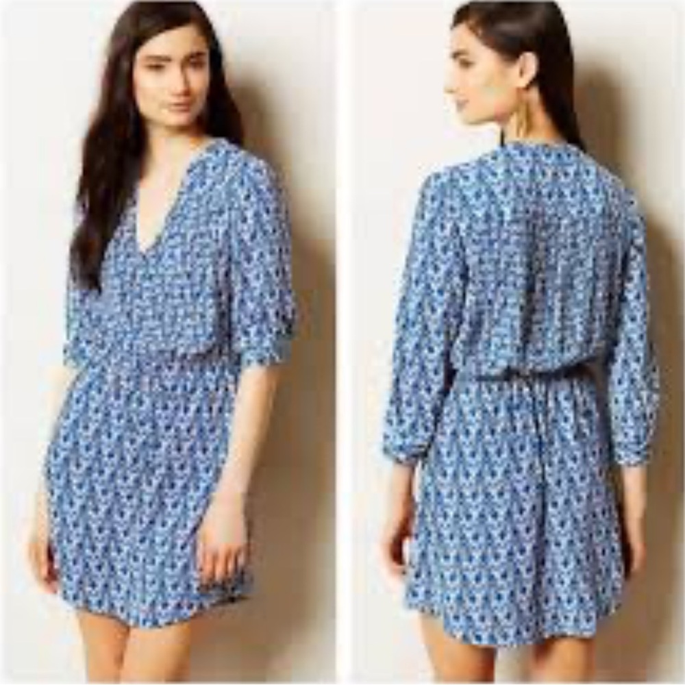 Anthropologie Maeve Galen Blue Women's Dress